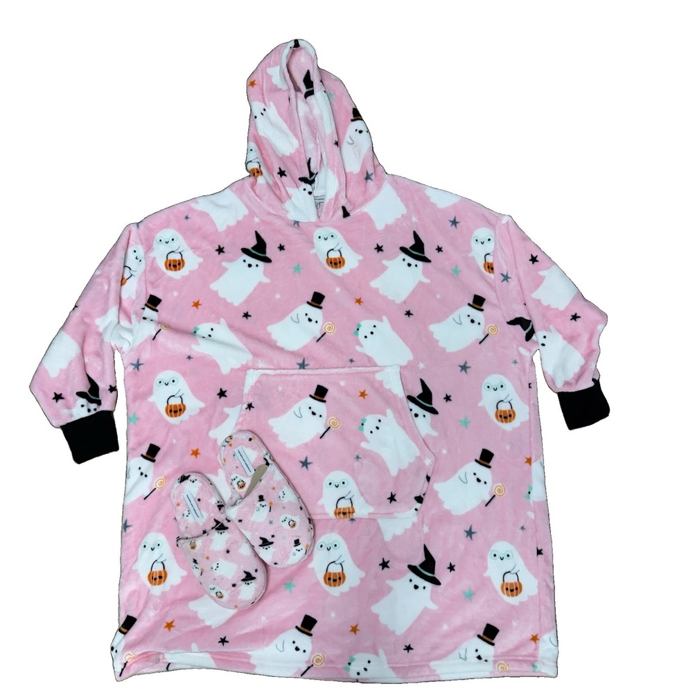 NWT Cupcakes & Cashmere Halloween Oversized O/S Hoodie w/ Slippers Lounge Set